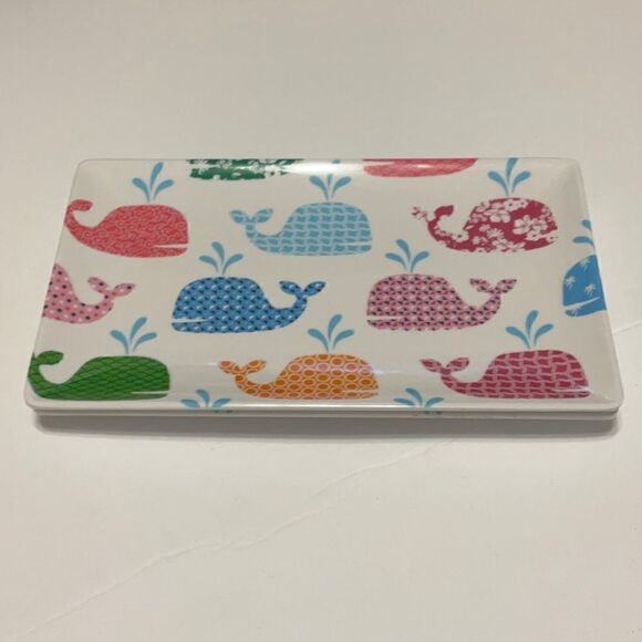 Pair of Cynthia Rowley Whale Appetizer /Trinket Plates, Melamine. Organize!!! - Picture 8 of 8